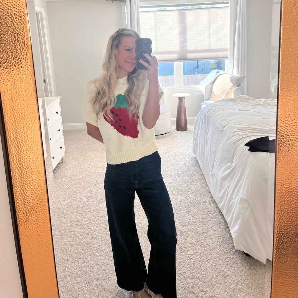 Anthropologie Maeve Cream Sweater with Strawberry Design - Picture 6 of 6